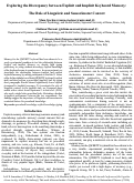 Cover page: Exploring the Discrepancy between Explicit and Implicit Keyboard Memory:  The Role of Linguistic and Sensorimotor Context