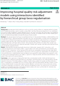 Cover page: Improving hospital quality risk-adjustment models using interactions identified by hierarchical group lasso regularisation.