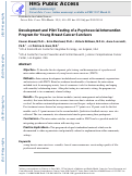 Cover page: Development and pilot testing of a psychosocial intervention program for young breast cancer survivors