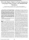 Cover page: First-order Markov Models for Packet Transmission on Rayleigh Fading Channels with DPSK/NCFSK Modulation