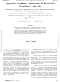 Cover page: Aggressive Metaplastic Carcinoma of the Breast with Osteoclastic Giant Cells.