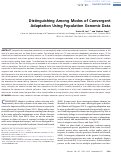 Cover page: Distinguishing Among Modes of Convergent Adaptation Using Population Genomic Data