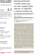 Cover page: Improving performance of hurdle models using rare-event weighted logistic regression: an application to maternal mortality data