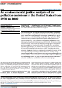 Cover page: An environmental justice analysis of air pollution emissions in the United States from 1970 to 2010