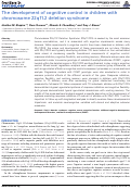 Cover page: The development of cognitive control in children with chromosome 22q11.2 deletion syndrome