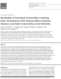 Cover page: Heritability of Functional Connectivity in Resting State: Assessment of the Dynamic Mean, Dynamic Variance, and Static Connectivity across Networks