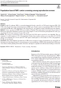 Cover page: Population-based FMR1 carrier screening among reproductive women.