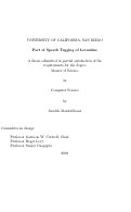 Cover page: Part of speech tagging of Levantine