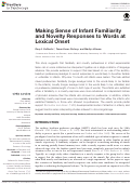 Cover page: Making Sense of Infant Familiarity and Novelty Responses to Words at Lexical Onset