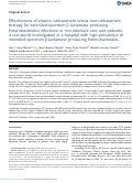 Cover page: Effectiveness of empiric carbapenem versus non-carbapenem therapy for extended-spectrum β-lactamase producing Enterobacterales infections in non-intensive care unit patients: a real-world investigation in a hospital with high-prevalence of extended-spectrum β-lactamase producing Enterobacterales