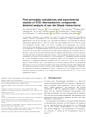 Cover page: First-principles calculations and experimental studies of XYZ 2 thermoelectric compounds: detailed analysis of van der Waals interactions