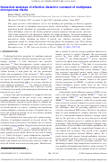 Cover page: Numerical analyses of effective dielectric constant of multiphase microporous media