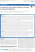 Cover page: Smoldering myocarditis following immune checkpoint blockade.