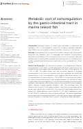 Cover page: Metabolic cost of osmoregulation by the gastro-intestinal tract in marine teleost fish.