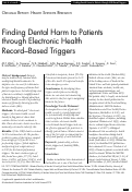 Cover page: Finding Dental Harm to Patients through Electronic Health Record–Based Triggers