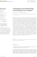 Cover page: Languaging psychopathology: neurobiology and metaphor.