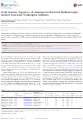 Cover page: Draft Genome Sequences of Gammaproteobacterial Methanotrophs Isolated from Lake Washington Sediment