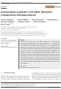 Cover page of Acetaminophen production in the edible, filamentous cyanobacterium Arthrospira platensis.