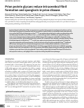 Cover page: Prion protein glycans reduce intracerebral fibril formation and spongiosis in prion disease.