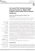 Cover page: Increased Pain Symptomatology Among Females vs. Males With Fragile X-Associated Tremor/Ataxia Syndrome