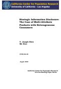 Cover page: Strategic Information Disclosure: The Case of Multi-Attribute Products with Heterogeneous Consumers