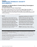 Cover page: Challenges and Opportunities for Commercializing Technologies in the Pulmonary Arena: An Official American Thoracic Society Report.