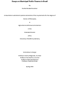 Cover page: Essays on Municipal Public Finance in Brazil