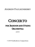 Cover page: Concerto for Bassoon and String Orchestra