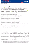 Cover page: Genetic modifiers of respiratory function in Duchenne muscular dystrophy.