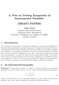 Cover page: A Note on Testing Exogeneity of Instrumental Variables