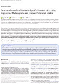 Cover page: Domain-General and Domain-Specific Patterns of Activity Supporting Metacognition in Human Prefrontal Cortex