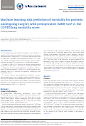 Cover page: Machine learning risk prediction of mortality for patients undergoing surgery with perioperative SARS-CoV-2: the COVIDSurg mortality score