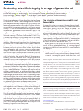 Cover page of Protecting scientific integrity in an age of generative AI