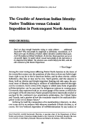 Cover page: The Crucible of American Indian Identity: Native Tradition versus Colonial Imposition in Postconquest North America