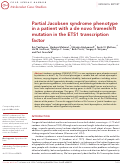 Cover page: Partial Jacobsen syndrome phenotype in a patient with a de novo frameshift mutation in the ETS1 transcription factor