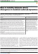 Cover page: Bias in mobility datasets drives divergence in modeled outbreak dynamics.