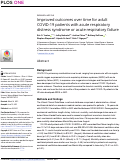 Cover page: Improved outcomes over time for adult COVID-19 patients with acute respiratory distress syndrome or acute respiratory failure.