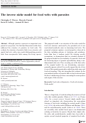 Cover page: The inverse niche model for food webs with parasites