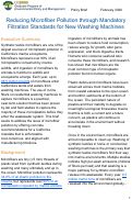 Cover page of Reducing Microfiber Pollution through Mandatory Filtration Standards for New Washing Machines