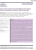 Cover page: Early cortical microstructural neurodegeneration in aging is linked to vulnerability to Alzheimer’s disease pathology