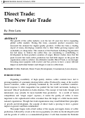 Cover page: Direct Trade: The New Fair Trade