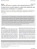 Cover page: Clinical Outcomes in Patients with Relapsed/Refractory Acute Myeloid Leukemia Treated with Gilteritinib Who Received Prior Midostaurin or Sorafenib