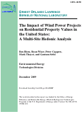 Cover page: The Impact of Wind Power Projects on Residential Property Values in the United States:  A Multi-Site Hedonic Analysis