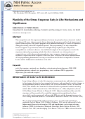 Cover page: Plasticity of the stress response early in life: Mechanisms and significance