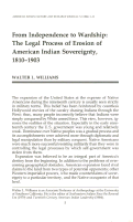 Cover page: From Independence to Wardship: The Legal Process of Erosion of American Indian Sovereignty, 1810-1903