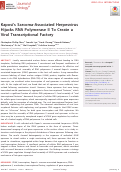 Cover page: Kaposi's Sarcoma-Associated Herpesvirus Hijacks RNA Polymerase II To Create a Viral Transcriptional Factory