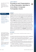 Cover page: Reprint of: Prevalence and Characteristics of Root Resorption Identified in Cone-Beam Computed Tomography Scans.