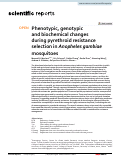 Cover page: Phenotypic, genotypic and biochemical changes during pyrethroid resistance selection in Anopheles gambiae mosquitoes.