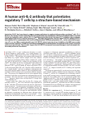 Cover page: A human anti-IL-2 antibody that potentiates regulatory T cells by a structure-based mechanism