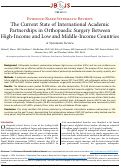 Cover page: The Current State of International Academic Partnerships in Orthopaedic Surgery Between High-Income and Low and Middle-Income Countries: A Systematic Review.